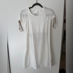Nike Jacquemus Cream Short Sleeve Tee with Tan Straps